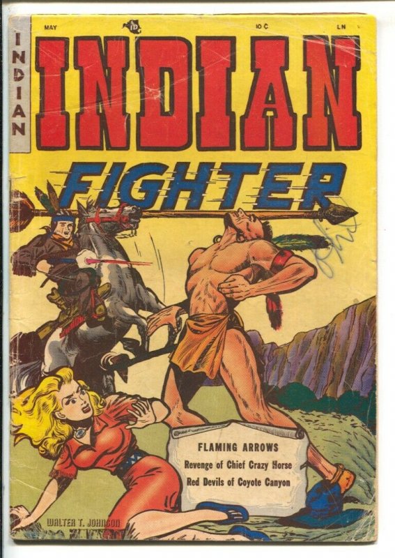 Indian Fighter #1 1950-Youthful-1st issue-Chief Crazy Horse-headlights-Good G...