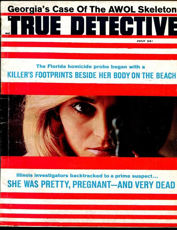 True Detective 7/1966-pulp thrills-gun moll-AWOL Skeleton-VG