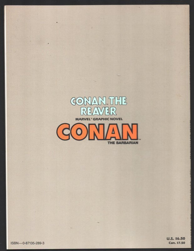 Marvel Graphic Novel Conan The Barbarian 1987-Conan The Reaver-John Severin
