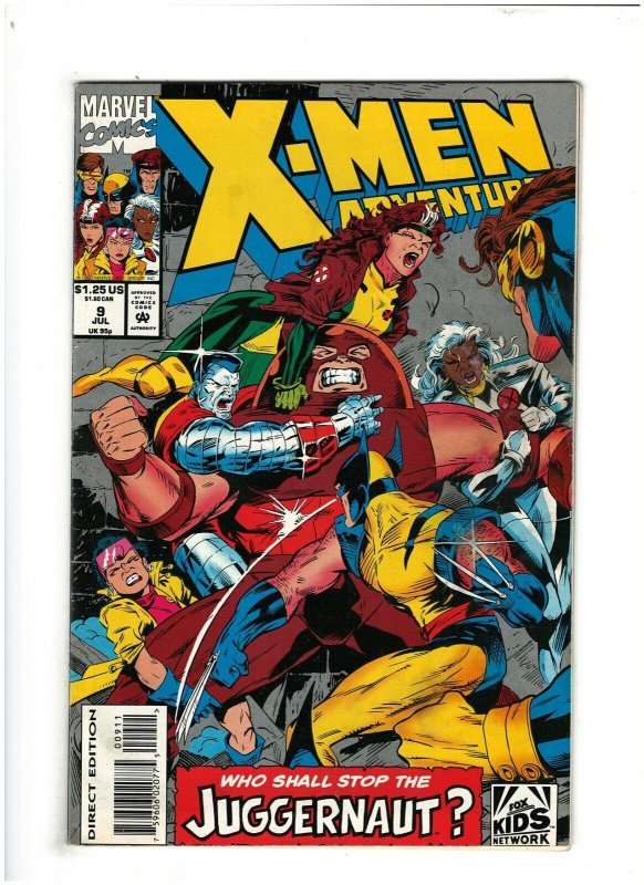 X-Men Adventures #9 VF 8.0 Marvel 1993 Animated Show, vs. Juggernaut 