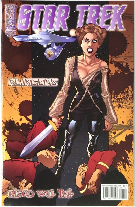 STAR TREK KLINGONS BLOOD WILL TELL Comic Issue 4 Main Cover — 2007 IDW Pub VF+ 