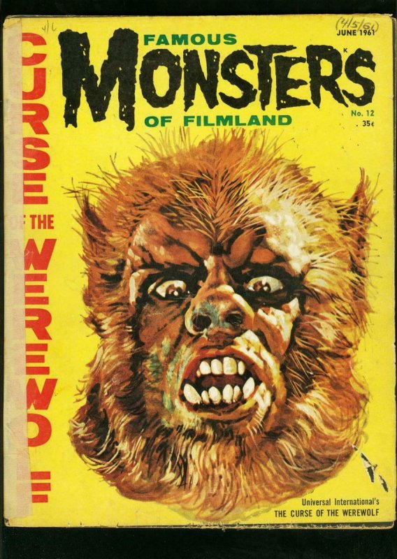 FAMOUS MONSTERS OF FILMLAND #12 1961-CURSE OF THE WEREWOLF-GOGOS COVER-fair FR