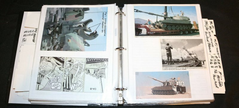 Joe Kubert's Reference Guide Binder w COA Combat Vehicles MLRS Howitzer Paladins