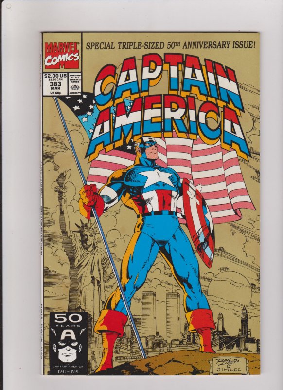 CAPTAIN AMERICA #383  VF/NM 1991 MARVEL COMICS 50TH ANNIVERSARY ISSUE