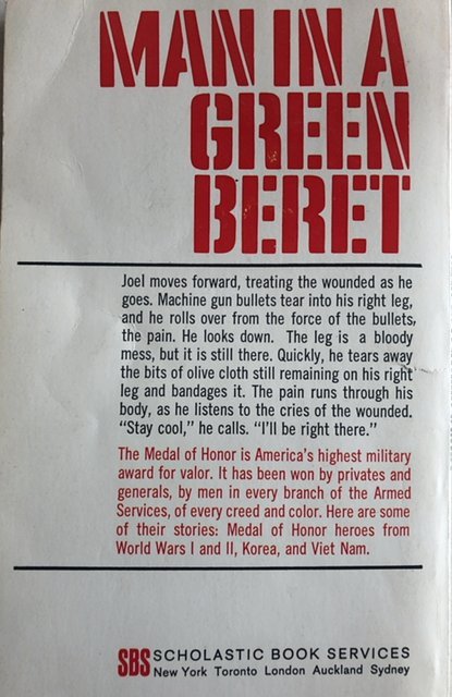 Man in a green beret Cebulash 1969, white pages