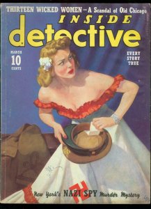 Inside Detective Magazine March 1940-NAZI SPY MURDER-TRUE CRIME VG