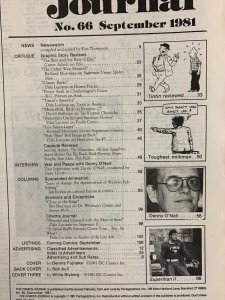 1981 COMICS JOURNAL Magazine #66 VG+ 4.5 Denny O'Neil Interview / Batman Cover