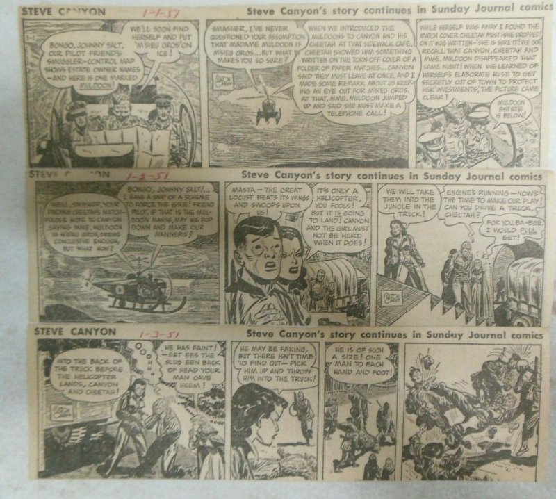 (138) Steve Canyon Dailies by Milton Caniff  from 1951 Partial Year #5 !