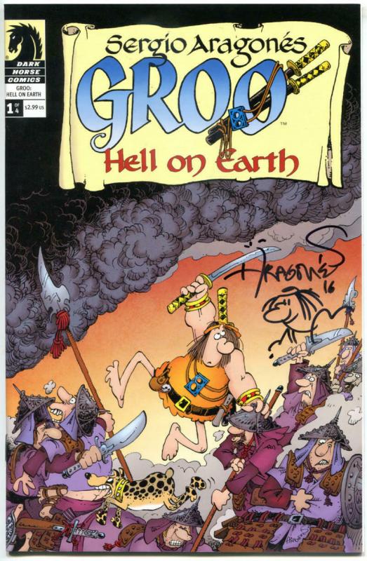 Sergio Aragones GROO HELL on EARTH #1 2 3 4, NM, Signed, 2007,more in store, 1-4