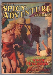 Spicy Adventure Stories 3/1940-Spicy GGA cover-Robert Leslie Bellem-G/VG