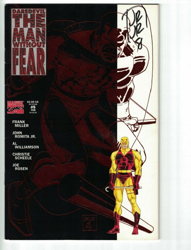 Daredevil The Man without Fear #5 FN signed by John Romita Jr. - Marvel 1994