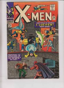 X-Men #20 FN may 1966 - story of how professor x lost the use of his legs - blob