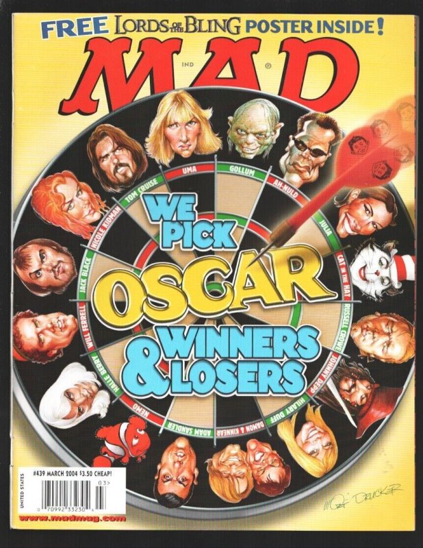 Mad Magazine #439 3/2004-Mort Drucker Oscar's cover-Mad Looks At The Oscars-A...