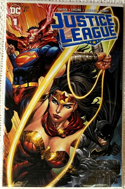 ?~DC~JUSTICE LEAGUE #1 ?~TYLER KIRKHAM~3 BOOK SET~?~TRADE,VIRGIN,& SKETCH~?