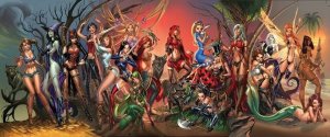 GRIMM FAIRY TALES #100 J.SCOTT CAMPBELL CONNECTING COVER SET STUDIO EDTION NM.