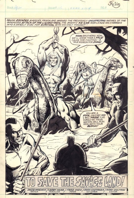 Planet of the Apes #106 Marvel UK Issue - Ka-Zar Splash - art by Jeff Aclin