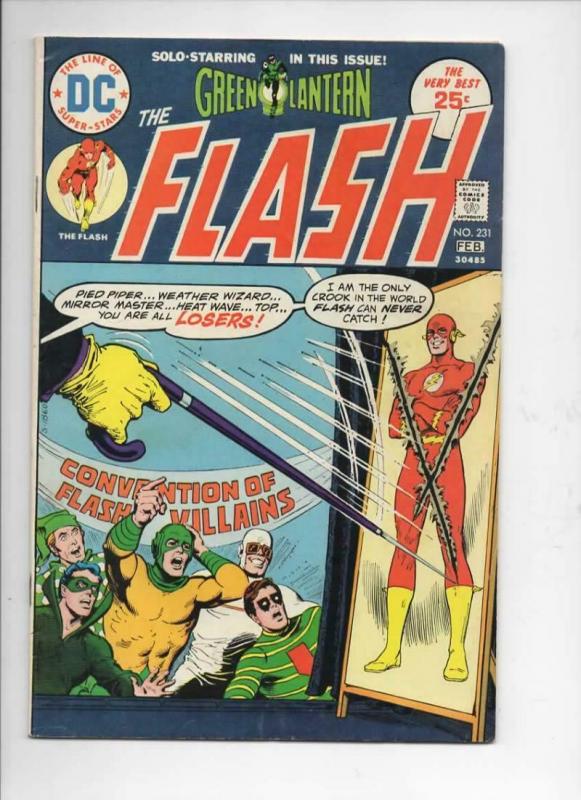 FLASH #231, FN, Green Lantern, Villain Convention, 1975, more in store, DC