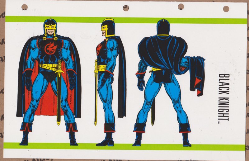 Official Handbook of the Marvel Universe Sheet- Black Knight