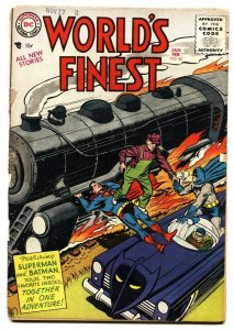 World's Finest #80 1956- Batmobile cover- Batman- Superman g-