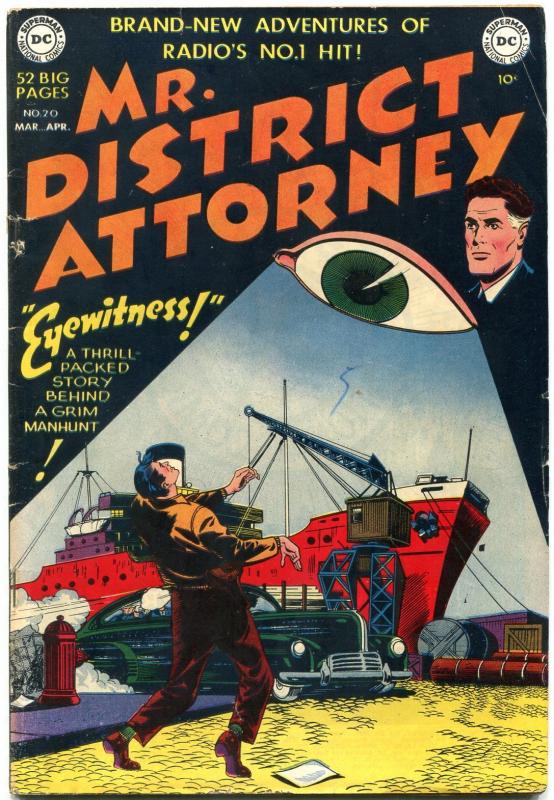 MR. DISTRICT ATTORNEY #20 DC CRIME 1951 EYEBALL VG