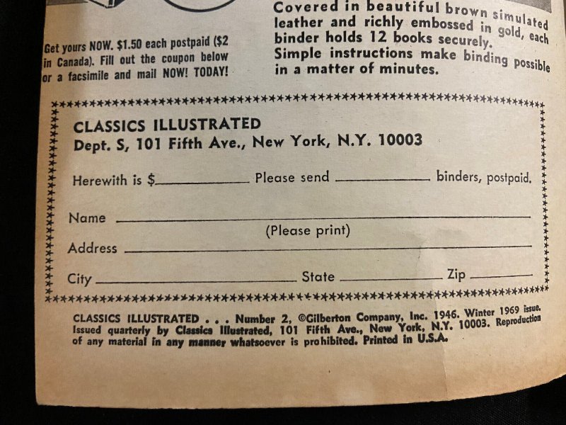 CLASSICS ILLUSTRATED #2 IVANHOE VG 1969