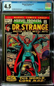 Marvel Premeire #3 - Dr. Strange (1972) - CGC 4.5 - Cert #4253132023