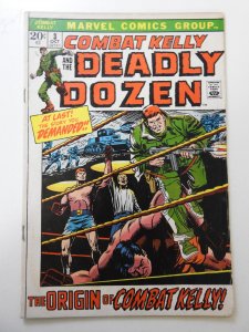 Combat Kelly and the Deadly Dozen #3 (1972) VG Condition Moisture stain