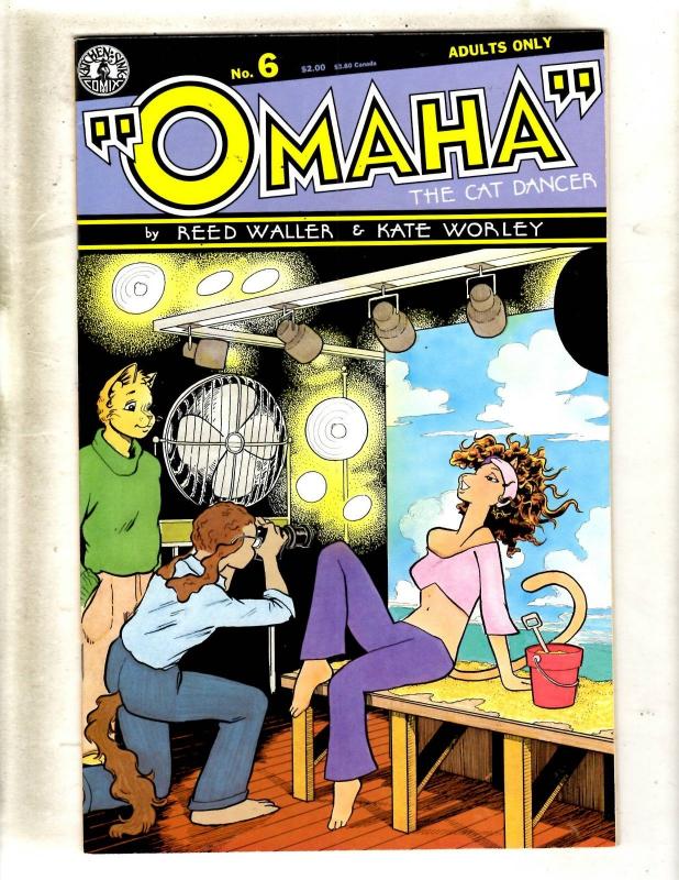 Lot Of 10 Omaha Kitchen Sink Comic Books # 1 2 3 4 5 6 7 8 8 9 Cat Dancer JF1