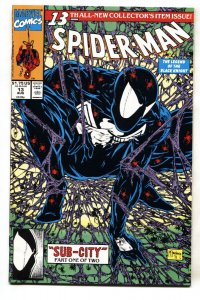 SPIDER-MAN #13 -- Marvel comic book -- Black Costume cover --1991