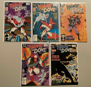 Hawk and Dove set from:#1-5 2nd series 5 different books 8.0 VF (1988 & 89)