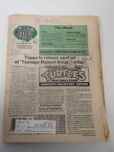 Comics Buyer's Guide #825 (1989) Signed twice no cert large tear 1st page
