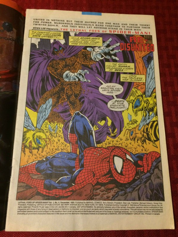 Lethal Foes of Spider-Man #4 Marvel Comics (1993) FN Swarm