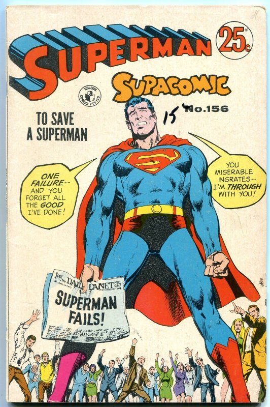 Superman Supacomic #156- Australian comic- Batman- Superboy VG/F