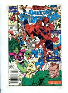 AMAZING SPIDER-MAN #348 (9.0) NEWSSTAND, RIGHTEOUS SAND!! 1991