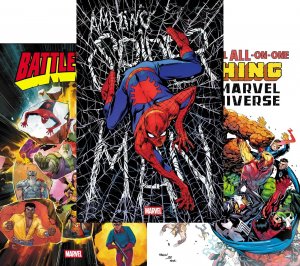 Folded Promo Poster Lot 3 #Amazing Spider-Man 975,Battleworld, Marvel All-On-One