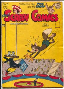 Real Screen #21 1948-DC-Fox & Crow-circus cover- FN-