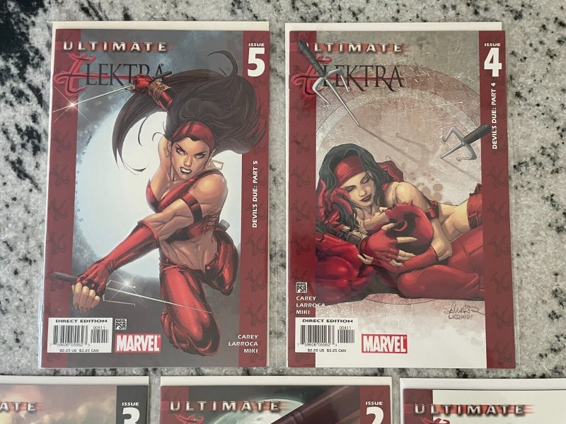 5 Ultimate Elektra Marvel Comic Books # 1 2 3 4 5 NM Daredevil Avengers 12 CH23