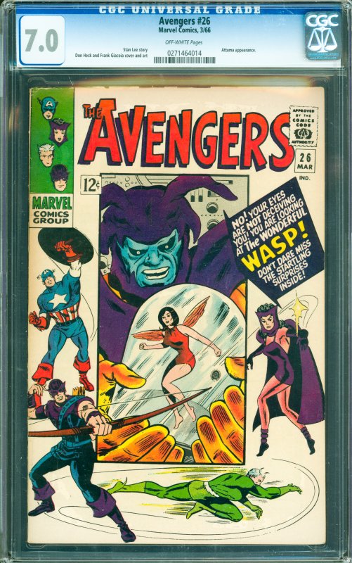 Avengers #26 CGC Graded 7.0 Attuma appearance.