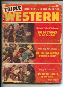 Triple Western  Vol. 17 #1 Spring 1956-Last of The Long S by Walt Coburn-Rar...