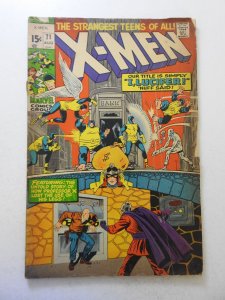 The X-Men #71 (1971) GD Condition moisture stains, cover detached top staple