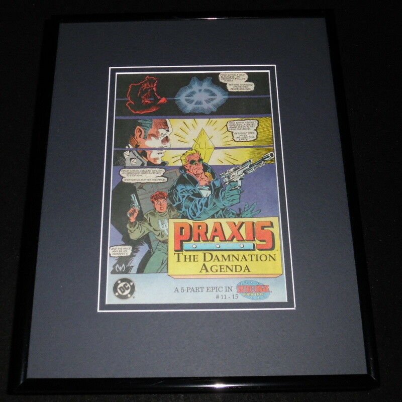 Praxis 1993 DC Comics Framed 11x14 ORIGINAL Advertisement Justice League 