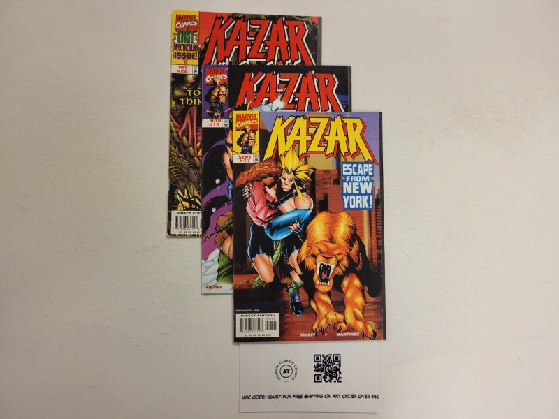 3 Ka-Zar Marvel Comic Books #17 19 20 78 TJ15