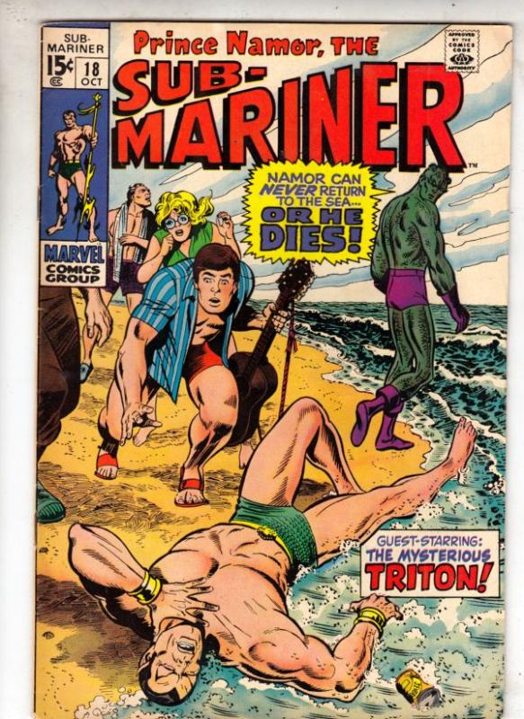 Sub-Mariner #18 (Oct-69) VF/NM High-Grade Sub-Mariner (Prince Namor)