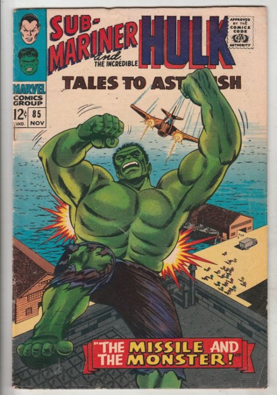 Tales to Astonish #85 (Nov-66) FN+ Mid-High-Grade Incredible Hulk, Namor the ...