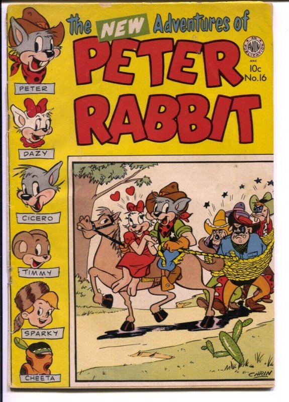 Peter Rabbit #16 1953-Avon-funny animals-puzzle pages-bondage cover-VG