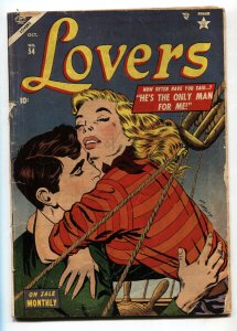 Lovers #54 1953-RARE Atlas Golden-Age Romance Comic Book