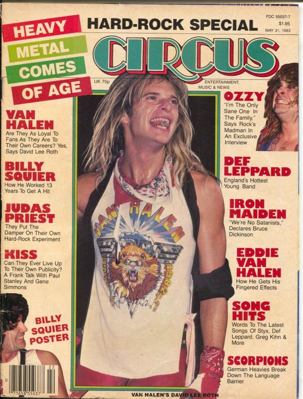 Circus 5/31/1983-Heavy Metal-David Lee Roth-AC/DC-Billy Squire-VG