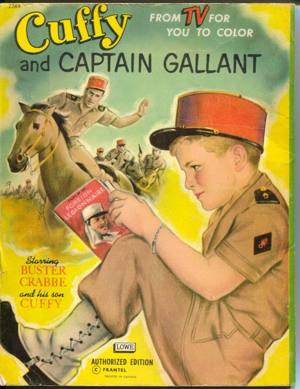 Cuffy and Captain Gallant Coloring Book #2564 1955-Buster Crabbe TV series-VG
