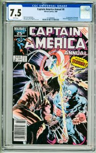 Captain America Annual #8 (1986) CGC 7.5! White Pages