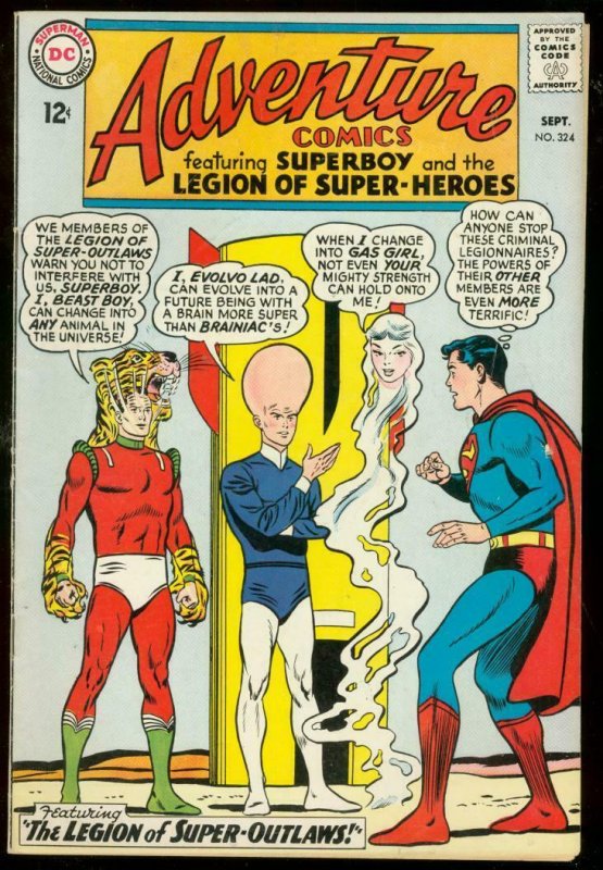 ADVENTURE COMICS #324-SUPERBOY- SUPER-OUTLAWS TIGER cover-fine FN